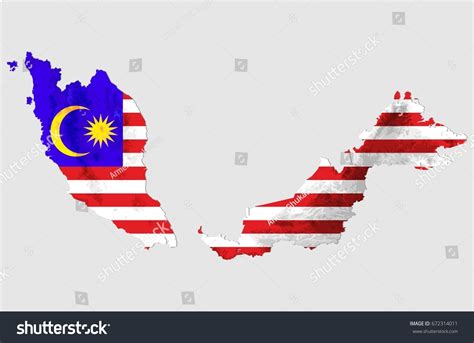 Malaysia Flag Map Stock Vector 672314011 - Shutterstock