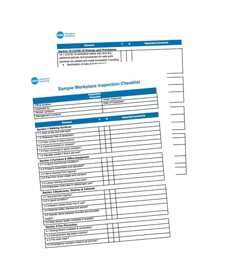 Inspection Checklist - OSG