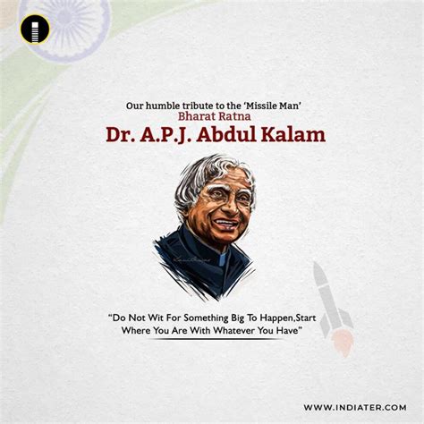 PJ Abdul Kalam Birthday wishes with quote Template PSD Archives - Indiater