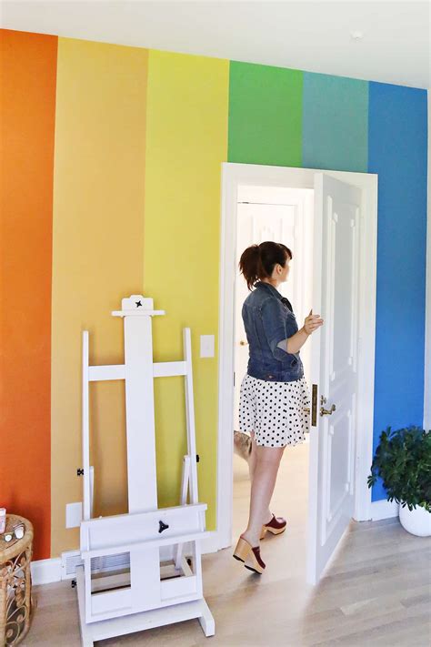 DIY Rainbow Accent Wall - A Beautiful Mess