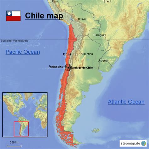StepMap - Chile map - Landkarte für Chile