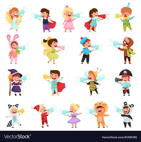 Kid characters wearing fancy dress or costume Vector Image