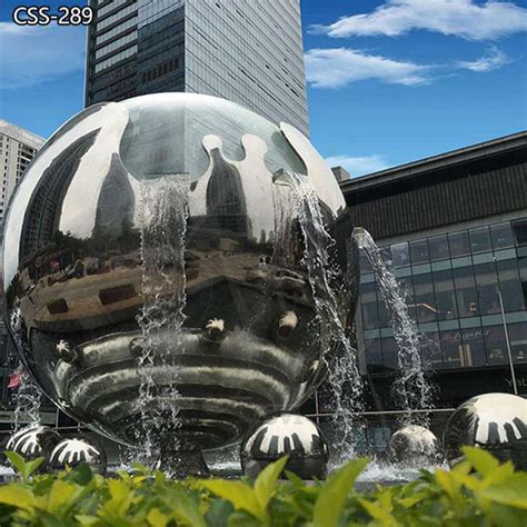 Stainless Steel Sphere Water Feature Sculpture Fountain - Trevi Statue