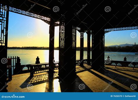 Sunset in summer palace stock photo. Image of traditional - 7626570