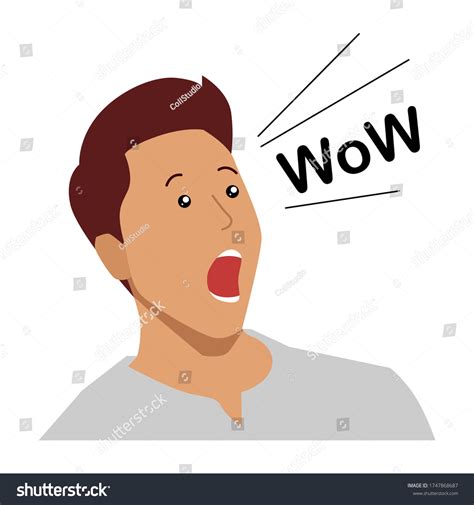 Young Man Face Wow Facial Expression Stock Vector (Royalty Free) 1747868687 | Shutterstock