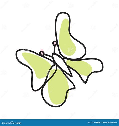 Doodle Sketch Butterfly stock vector. Illustration of continuous - 221573196