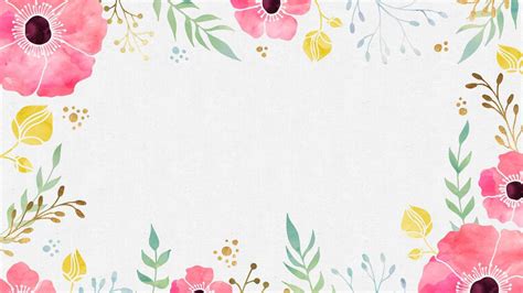 Pastel Watercolor Flowers Desktop Wallpaper