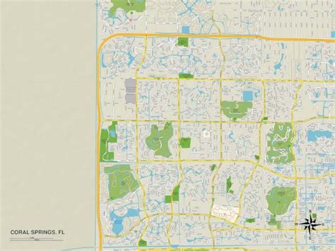 'Political Map of Coral Springs, FL' Posters | AllPosters.com