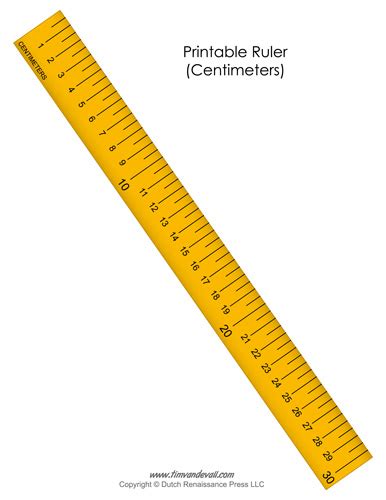 Printable Ruler with Centimeters - Tim's Printables