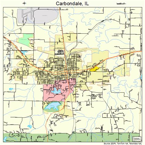 Carbondale Illinois Street Map 1711163