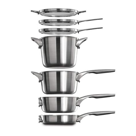 Calphalon Premier Space Saving Stainless Steel 15 Piece Set - saiitt