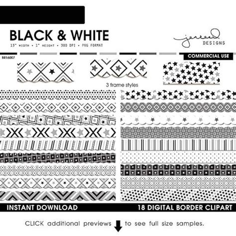 Black and White Page Borders Black & White Clipart Border Black and ...