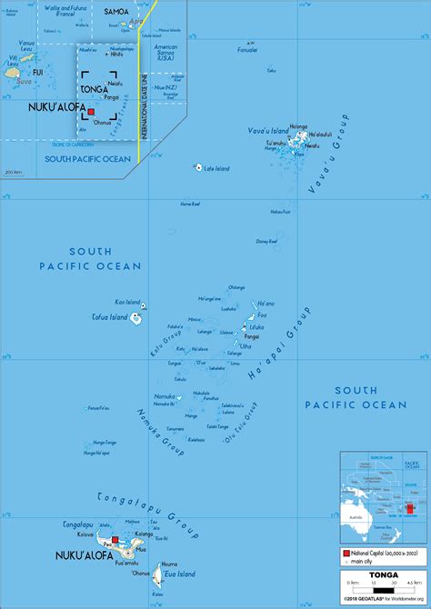 Tonga Map (Road) - Worldometer