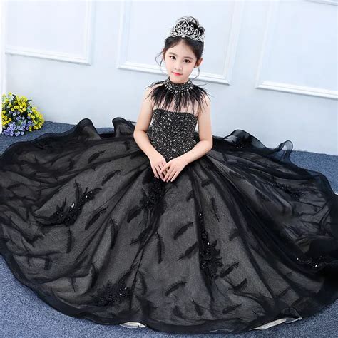 Luxury Shoulderless Princess Dress Beading Royal Ball Gown Dress Kids ...