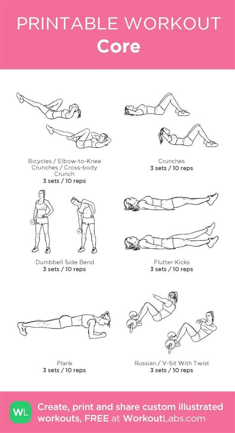 Core: my visual workout created at WorkoutLabs.com • Along with 30 minutes of low intensity ...