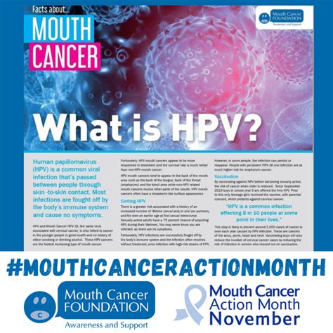 BE HPV AWARE – Mouth Cancer Foundation