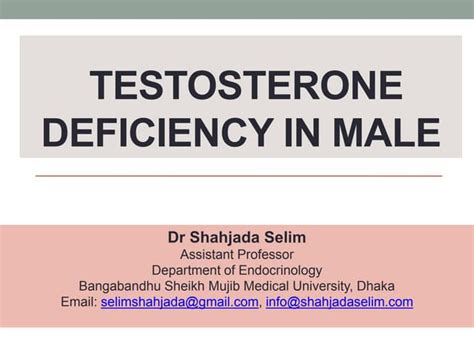 Testosterone Deficiency in Male by Dr Selim | PPT