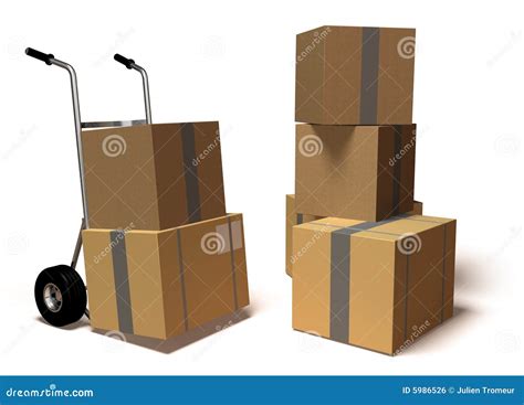 Moving With Boxes. Transport Company. Cartoon Vector Illustration ...