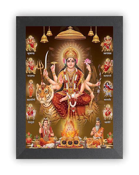 Buy Nuoshopping Durga MAA NAV ROOP Photo Frame | Durga MAA Photo Frame | Durga MAA Painting ...