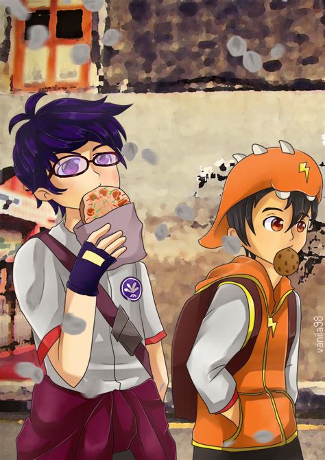 Boboiboy and Fang at street by Fia-V98 on DeviantArt