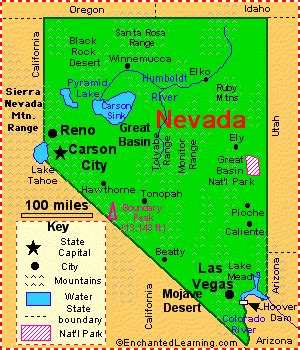 Geographical Map Of Nevada - World Map Wall Sticker