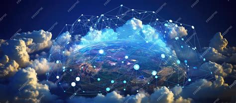 Premium AI Image | data transfer cloud computing technology concept