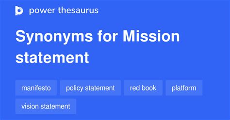 Mission Statement synonyms - 135 Words and Phrases for Mission Statement