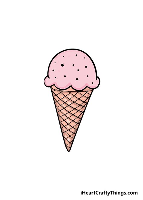 Ice Cream Cone Drawing - How To Draw An Ice Cream Cone Step By Step