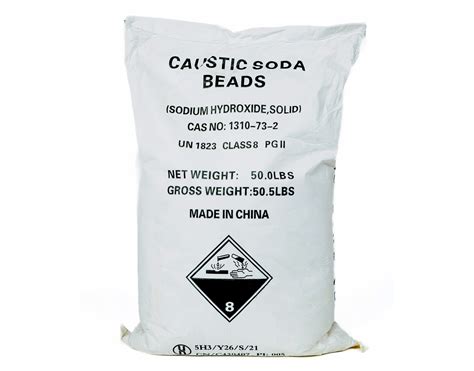 Caustic Soda Beads - 50 lb Sodium Hydroxide Bags