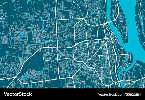 Detailed map phnom penh city linear print Vector Image