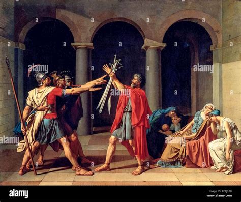 The Oath of the Horatii, painting by Jacques-Louis David, 1784-1785 ...