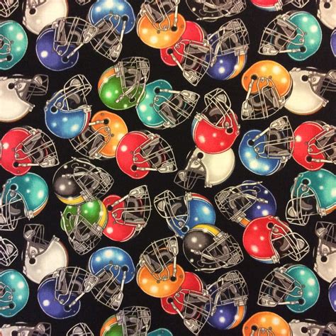 RJ06 Football Helmets Sports Teams Man Cave Pigskin Cotton Fabric Quilt ...