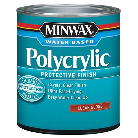 Minwax 1-qt. Gloss Polycrylic Protective Finish-65555444 - The Home Depot | Water based wood ...