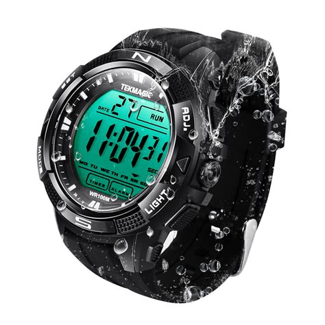 10 ATM Waterproof Watch for Swimming Diving with Stopwatch, Chronograph ...