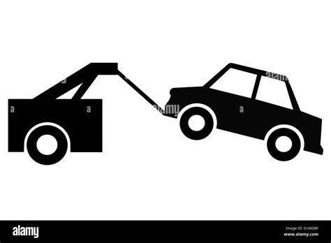 Vehicle or car towing sign or illustration as clip art Stock Photo - Alamy