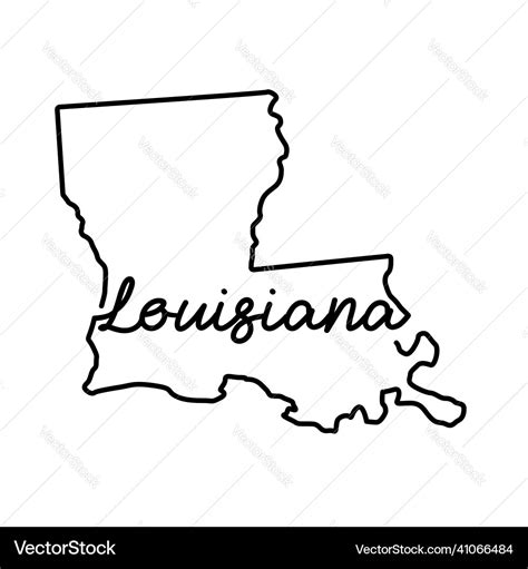 Louisiana us state outline map Royalty Free Vector Image