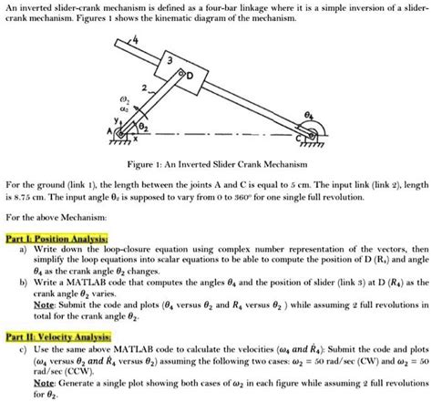 SOLVED: An inverted slider-crank mechanism is defined as a four-bar ...