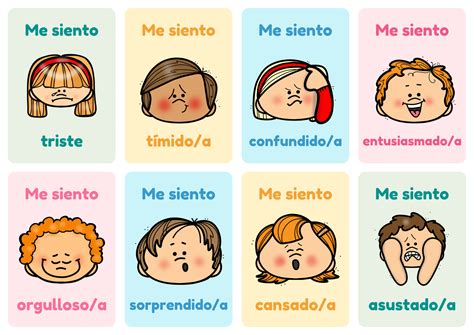 Bonitos flashcards de las emociones: «Hoy me siento…»