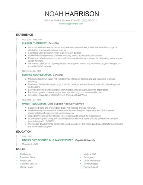 Clinical Therapist Resume Examples and Tips - Zippia