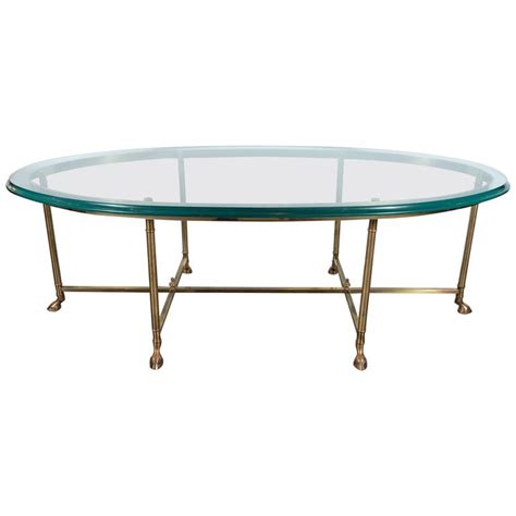 Mid-Century Modern Brass and Beveled Glass Cocktail Table in the Style ...