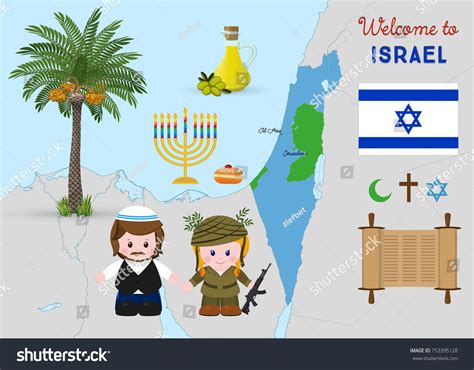 Welcome Israel Cartoon Characters Girl Soldier: vector de stock (libre ...