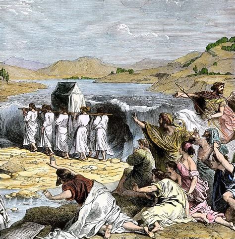 Jews crossing the Jordan River with the Ark of the Covenant | #5877773 ...