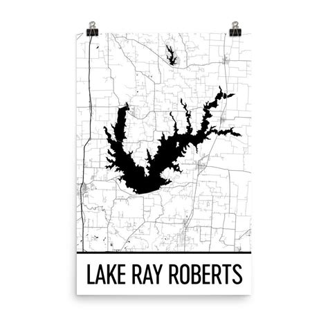 Lake Ray Roberts Texas Lake Ray Roberts TX Denton Texas Map | Etsy in ...