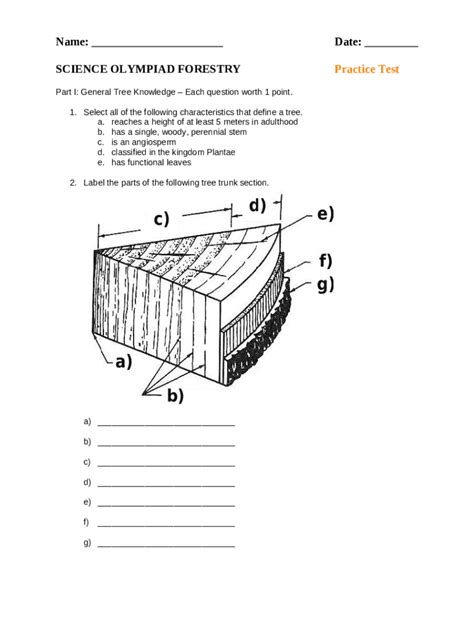 Science Olympiad MYSO STEM Session: Forestry and ... Doc Template | pdfFiller