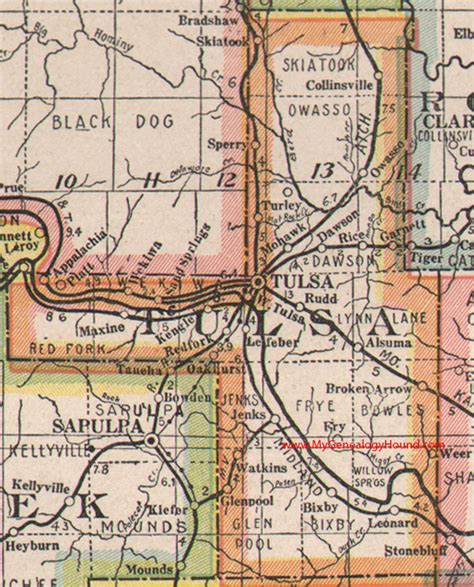 Tulsa County, Oklahoma 1922 Map