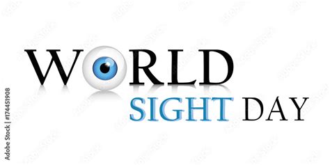 world sight day schriftzug mit blauem auge Stock Vector | Adobe Stock