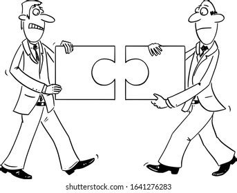 Vector Funny Comic Cartoon Drawing Two Stock Vector (Royalty Free ...