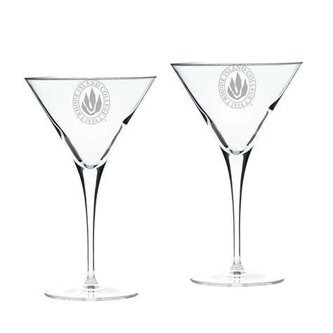 Rhode Island Anchormen 10oz. Two-Piece Luigi Bormioli Titanium Martini Glass Set