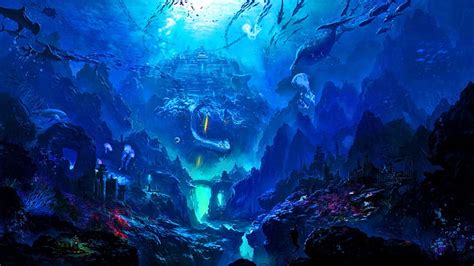 Underwater Kingdom, city, fantasy, fish, ocean, HD wallpaper | Peakpx