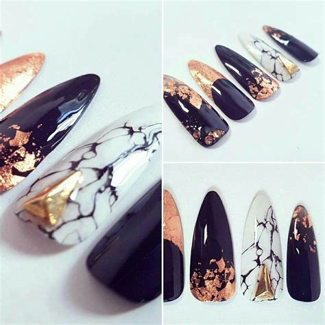 Black, Gold, Marble Nails | beauty stuff | Pinterest | Gold marble, Marble nails and Black gold